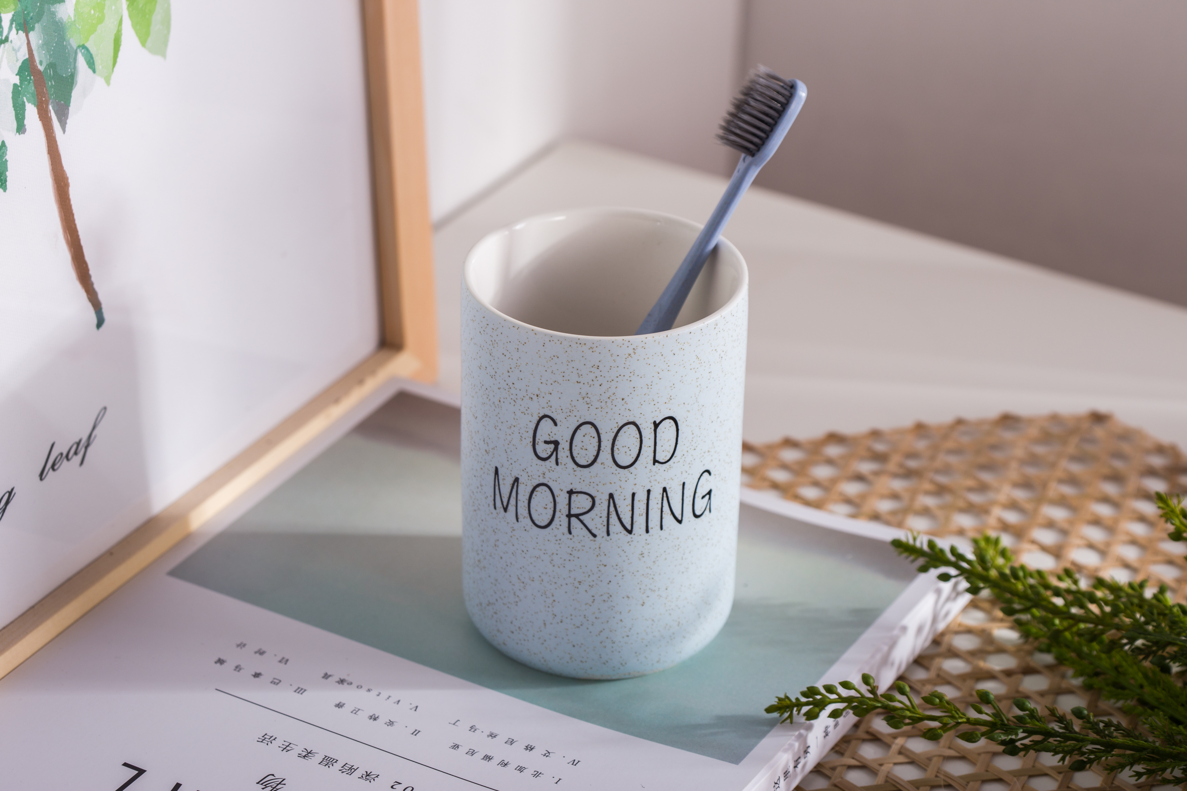 简约情侣陶瓷漱口杯牙缸杯刷牙杯子洗漱杯水杯结婚情侣牙刷杯套装