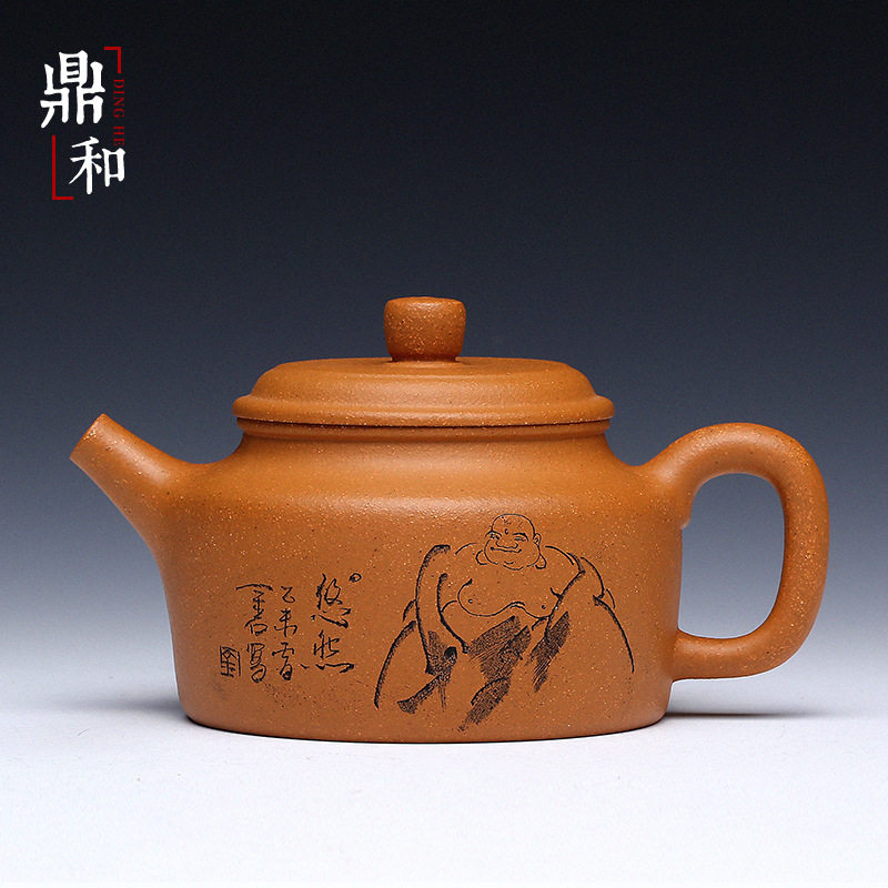 宜兴名家紫砂壶全手工德钟茶壶小品 金伯兵蟹黄泥功夫茶具包邮