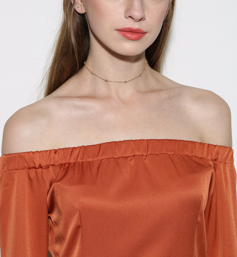 一折颈链 锁骨链 欧美_欧美choker简约脖子饰品颈链女款 单层细款珠子