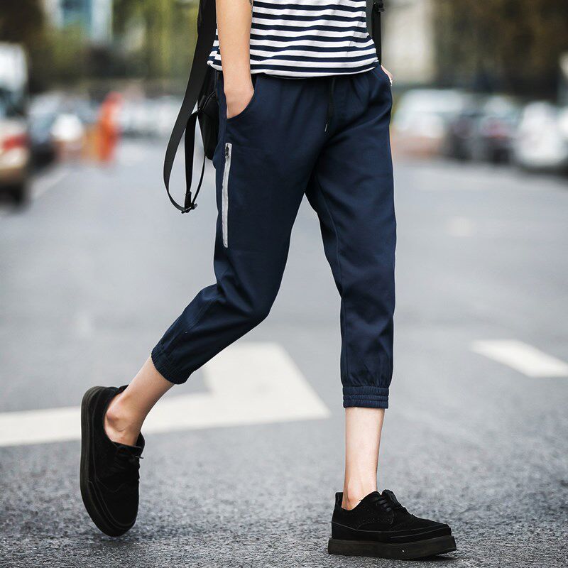 八分裤男 修身 学生_韩版男士八分裤修身小脚8分裤夏季休闲裤收脚裤