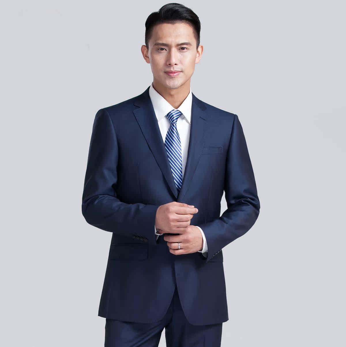 品牌高档中年男士商务正装宴会婚礼西服套装高档免烫羊毛西装优惠券