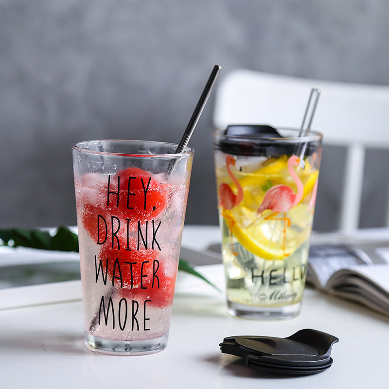 玻璃杯子 家用 喝水_玻璃牛奶早餐杯创意大号燕麦果汁水杯玻璃杯冷饮