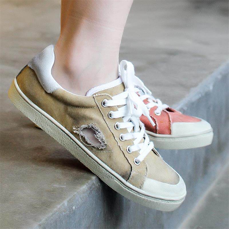 s-girl小脏鞋春夏季女2017新款破洞百搭平底