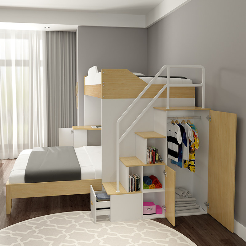 上下铺床儿童高低床双层床上床下桌成人多功能