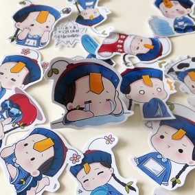 手帐贴纸可爱小僵尸2卡通贴画手账日记本装饰贴纸包30枚