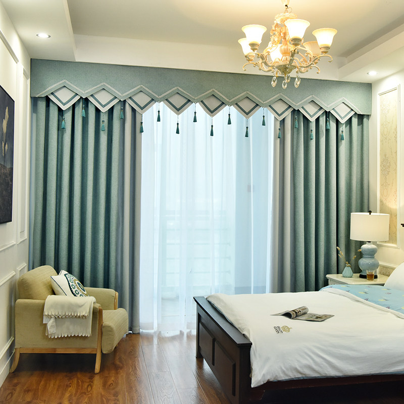 荷兰绒丝绒拼色拼接窗帘天鹅绒窗帘高档纯色遮光成品现代简约客厅