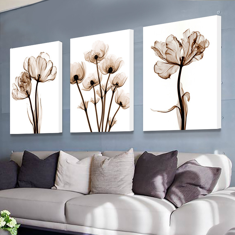 现代客厅装饰画卧室餐厅三联无框画沙发背景墙