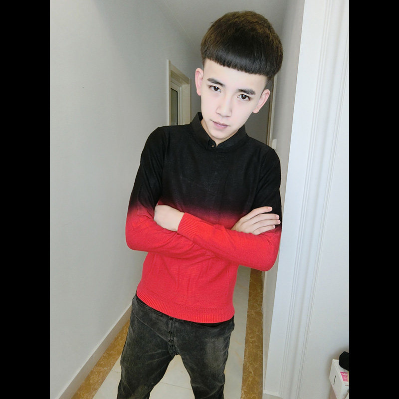 一折大叔型男店_大叔型男店男长袖翻领毛衣快手红人赵中阁同款青年