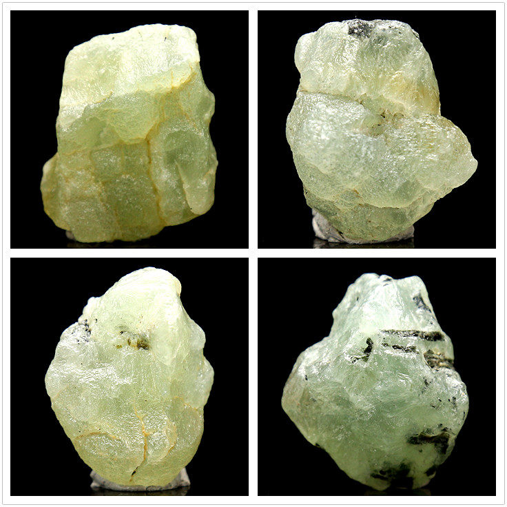 一折黑碧玺_z4天然3-4cm葡萄石黑碧玺共生原矿diy饰品吊坠原石矿物