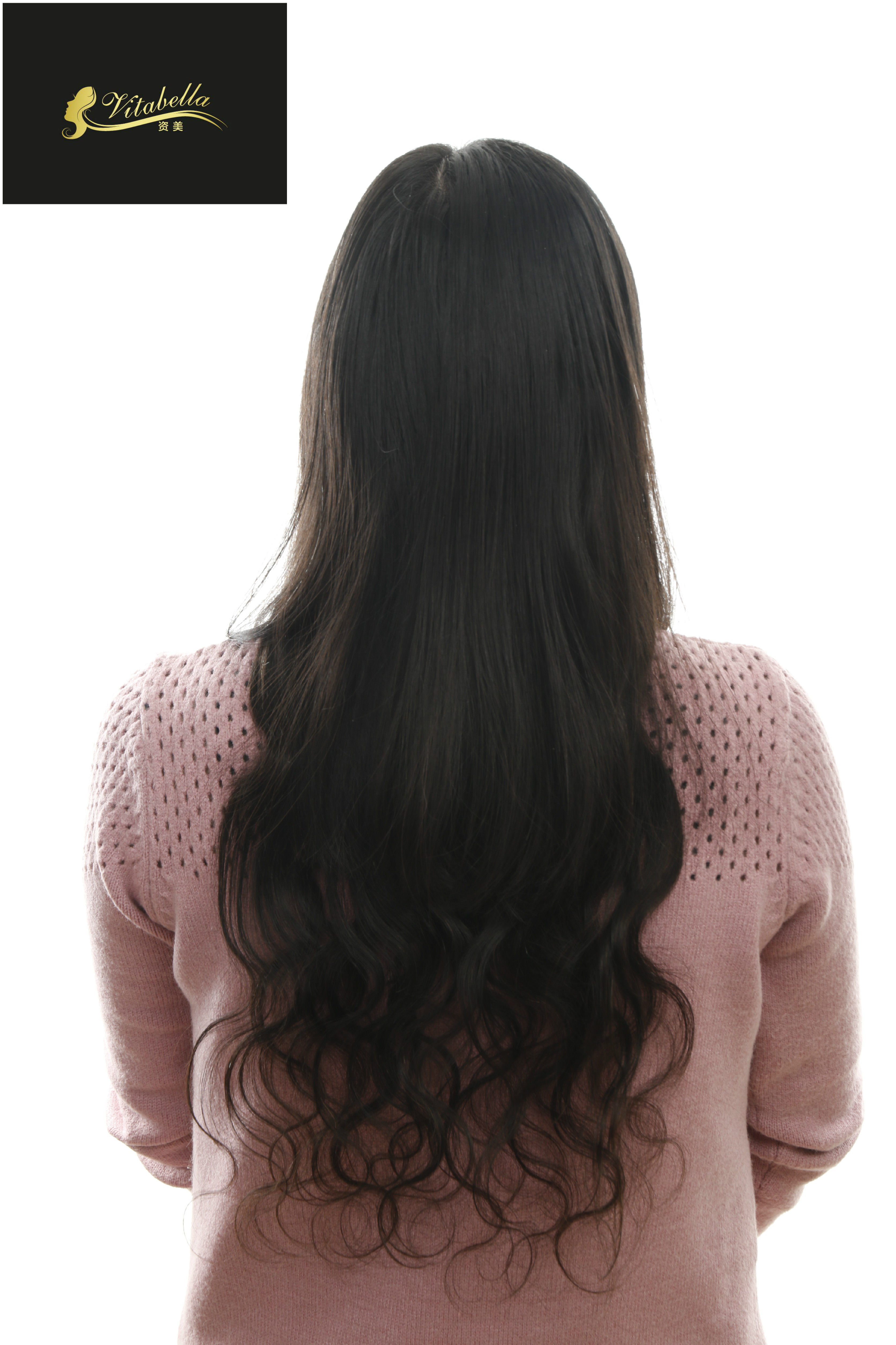 定制 真人发丝 长卷发波浪一片式彩色漂染无痕隐形接发片