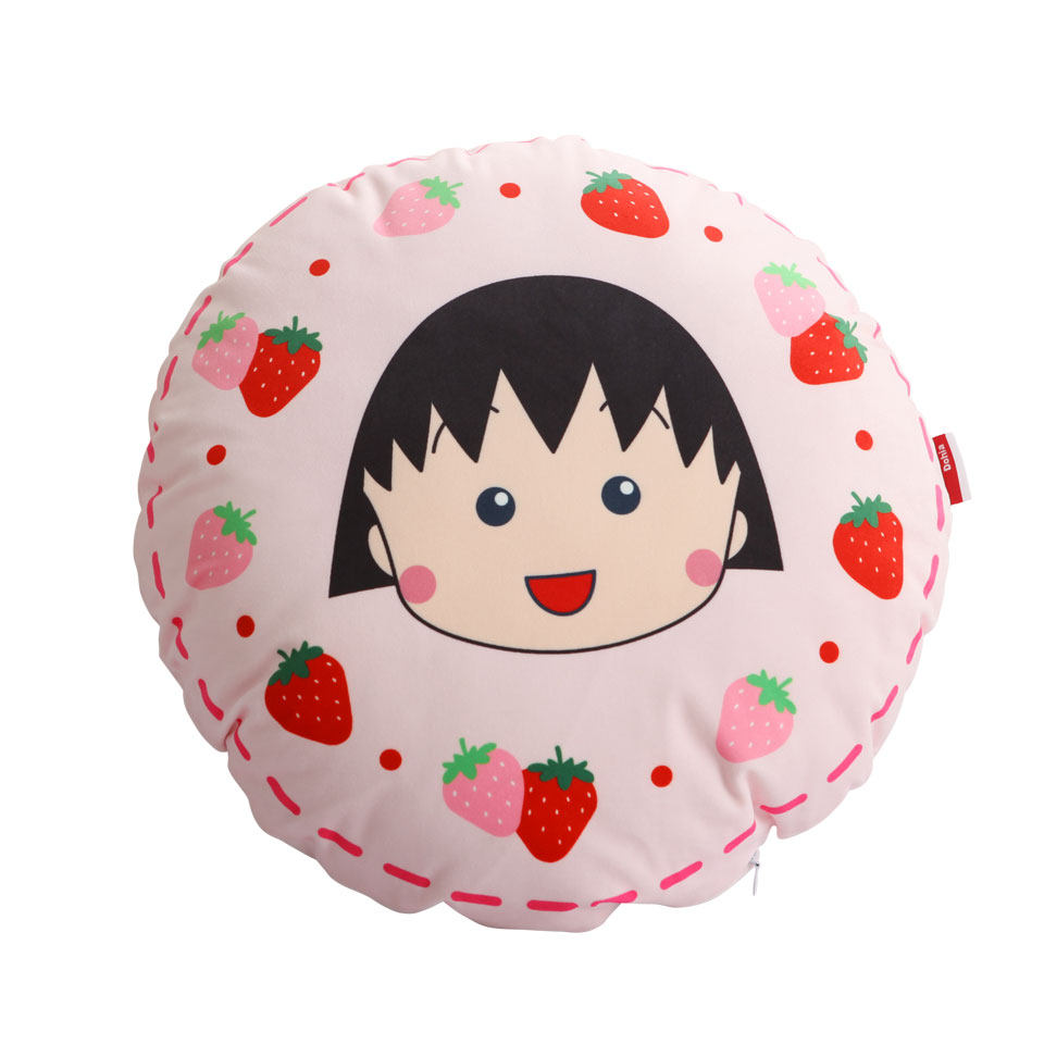 多喜爱家纺樱桃小丸子系列卡通抱枕床品靠垫圆形抱枕(小丸子)