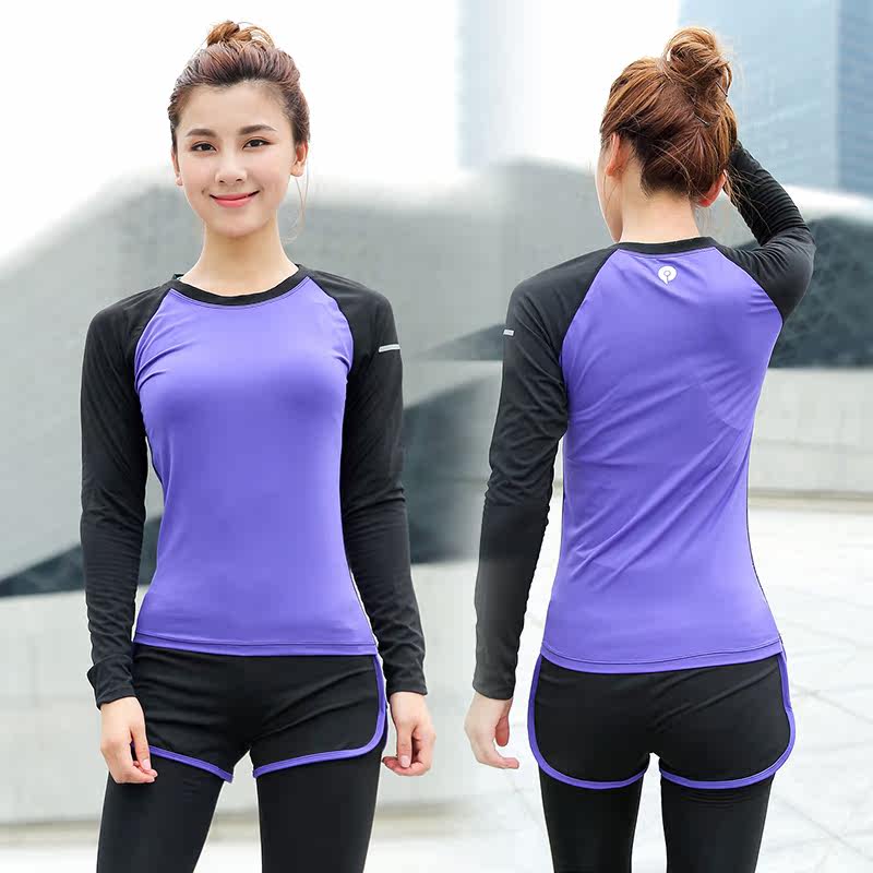 女子运动短袖弹力健身房跑步瑜伽训练t恤韩版瑜伽服速