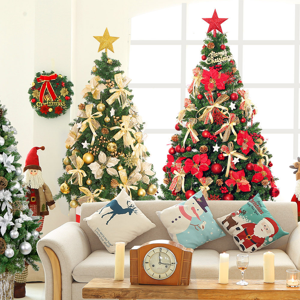 5米豪华加密1.8米圣诞节装饰品商场超市红色场景装饰优惠券