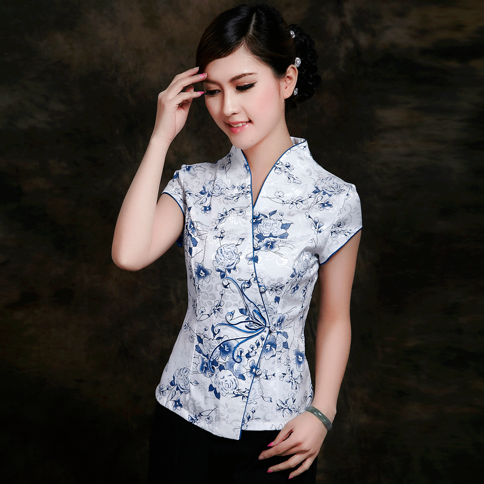 一折旗袍上衣短袖