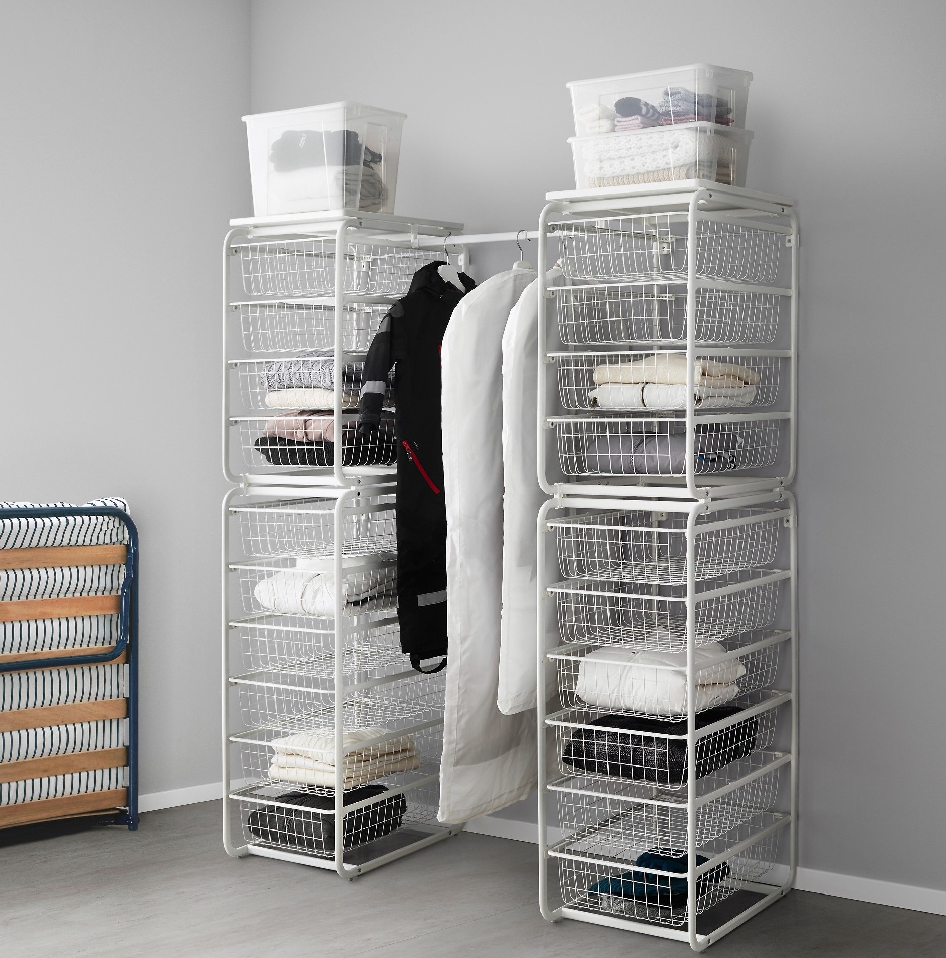 宜家衣柜代购 简易_艾格特落地简易衣柜组合卧室储物衣物杂物置物架