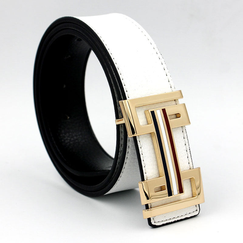 h皮带男真皮 平滑扣