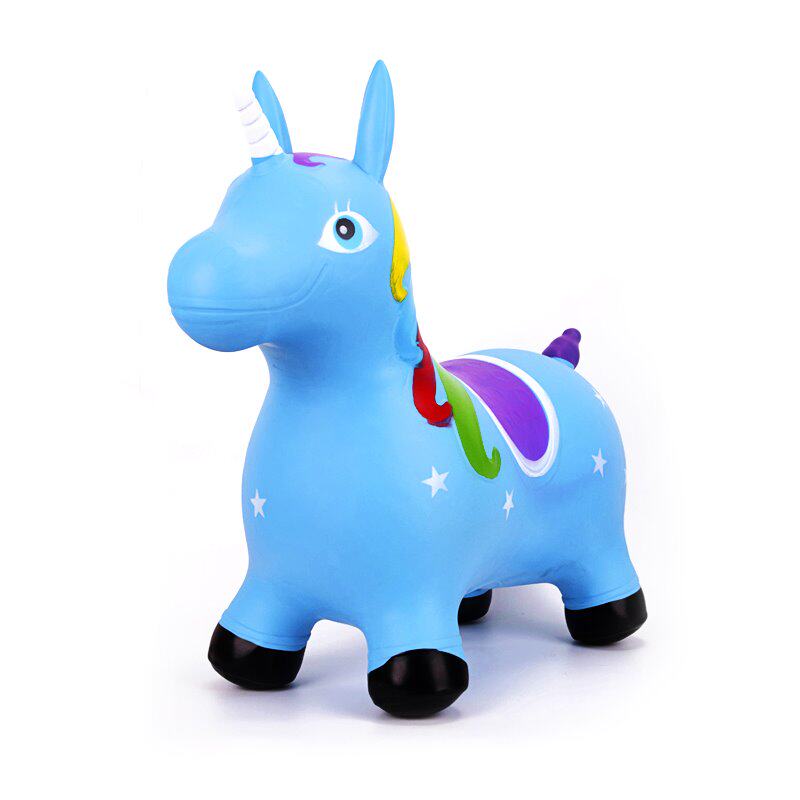 欢畅儿童跳跳马加大加厚3岁宝宝可爱室内小马坐骑充气独角兽玩具