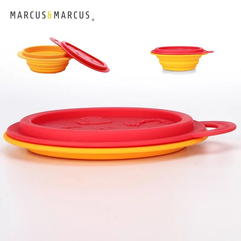 一折携带餐具儿童_加拿大marcus&marcus宝宝硅胶折叠碗 儿童外出易