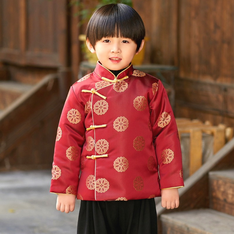 宝宝冬季童装儿童汉服棉衣男童唐装传统新年喜庆棉服外套拜年装优惠券