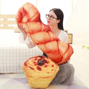 卡通零食小吃抱枕毛绒玩具公仔三文鱼抱枕靠垫枕头玩偶布娃娃礼品