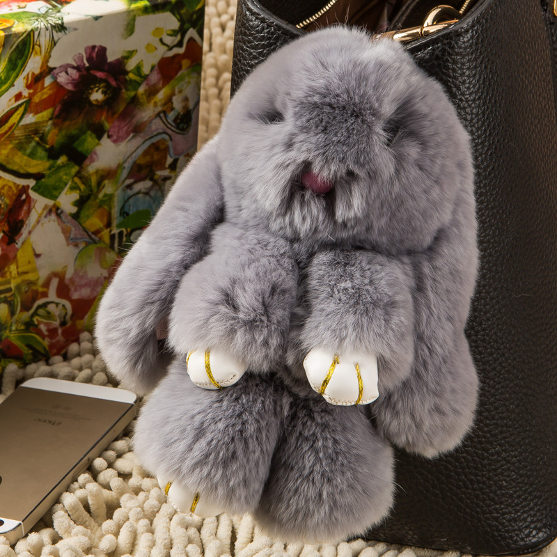 萌獭兔毛小兔子挂件真毛皮草呆萌兔萌萌兔包包挂饰毛毛绒装死兔优惠券