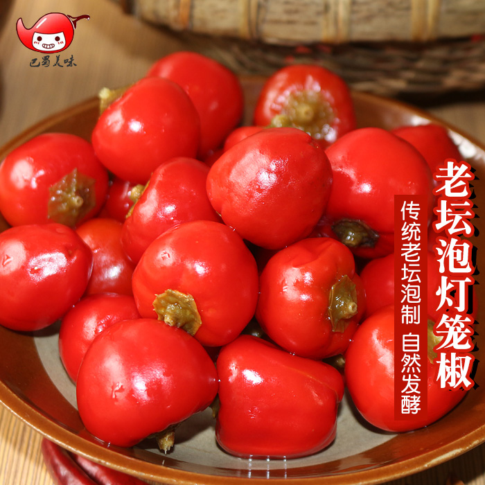 正宗四川泡灯笼椒辣椒老坛泡圆辣椒红灯笼椒海椒泡椒川菜调料350g