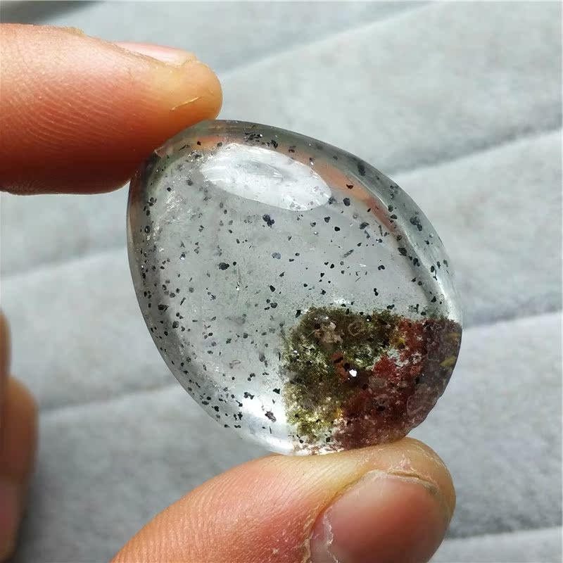 天然云母幽灵水晶吊坠 满天星黑云母共生花幽灵金字塔 异象吊坠