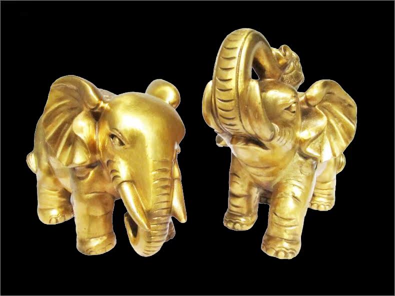 开光纯铜富贵荣华象大象摆件一对 吉祥如意招旺财旺财镇宅化小人
