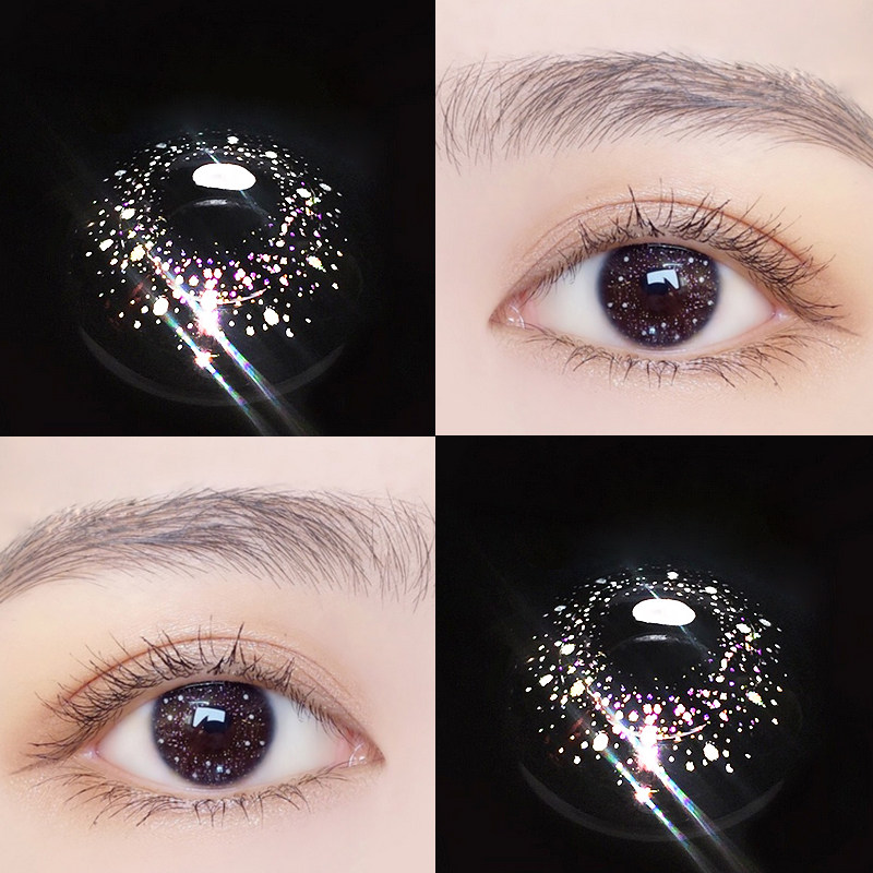 2片装星空美瞳女大直径混血网红同款抖音银河隐形眼镜年抛包邮sl