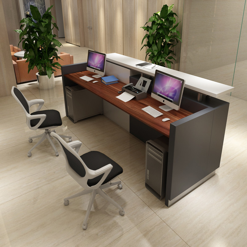 定制大理石前台定做接待台办公吧台桌现代简约公司烤漆咨询柜台柜