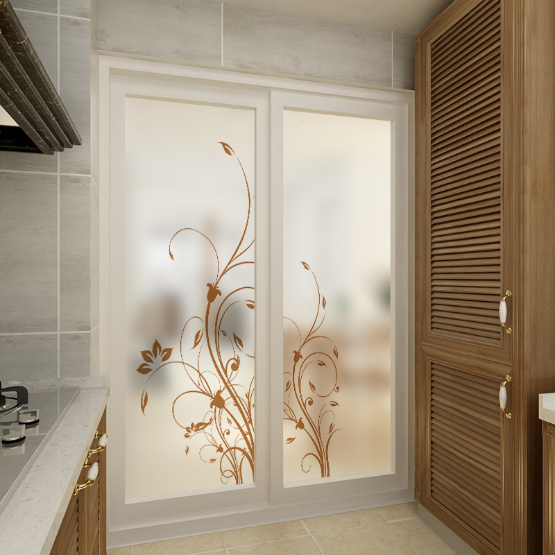 玻璃磨砂贴膜 客厅卧室_静电磨砂玻璃纸移门贴纸透光客厅卧室不透明