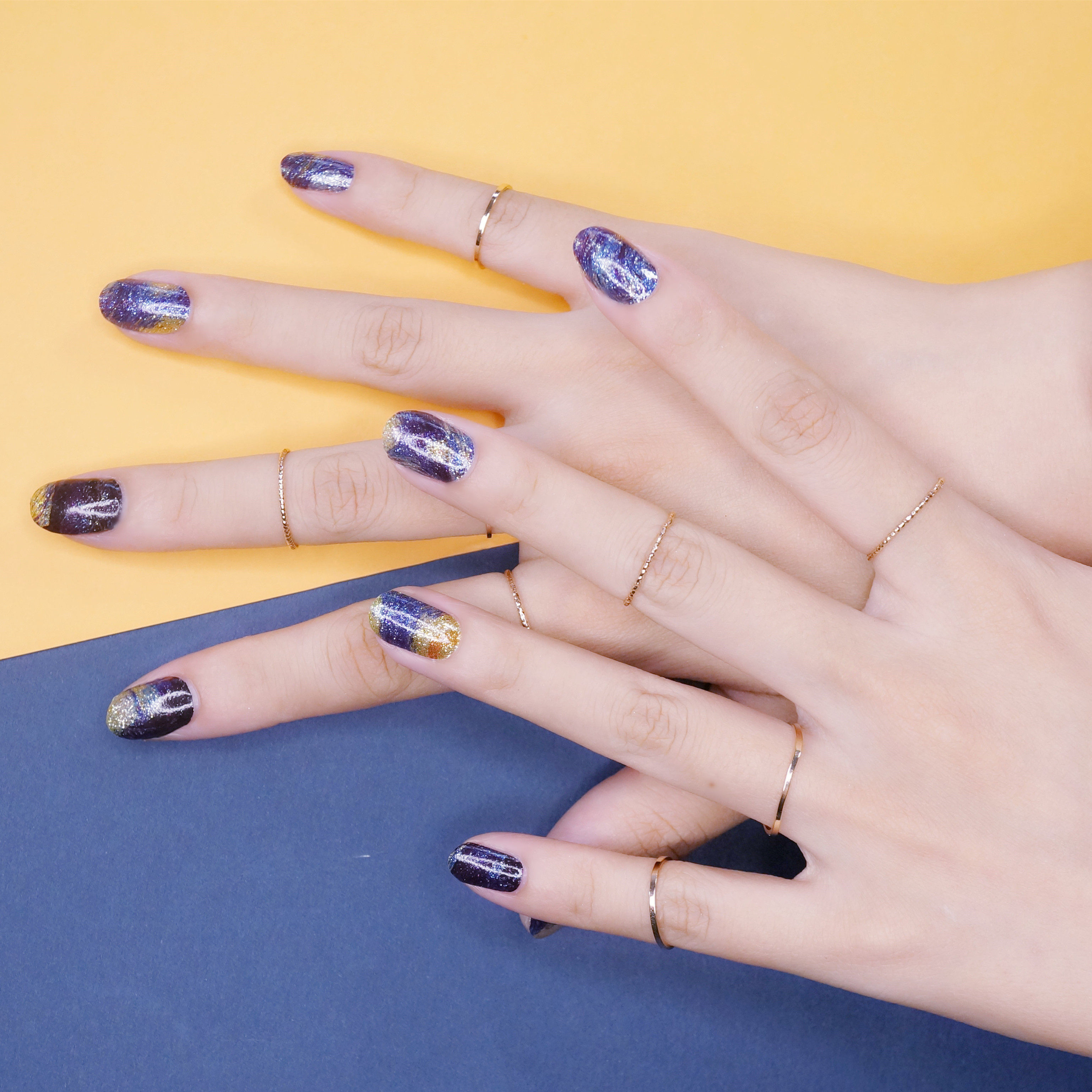 梵高星空/asap甲油膜新娘环保指甲美甲贴纸可贴指甲油贴