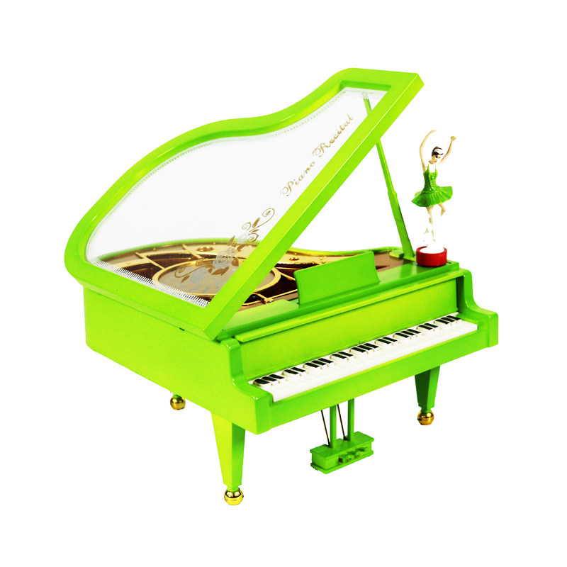 韩国创意男女友生日礼物绿色八音盒钢琴模型音乐盒送老师同学闺蜜_双