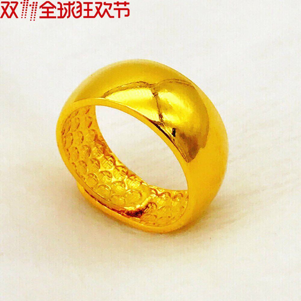 仿金戒指女不掉色 18k金_越南沙金戒指18k镀金仿真假黄金色指环男女士