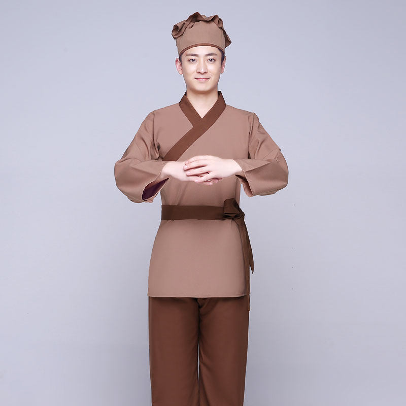 出租七夕牛郎服装董永服装男古装光棍节服平民汉服小二服百姓服优惠券