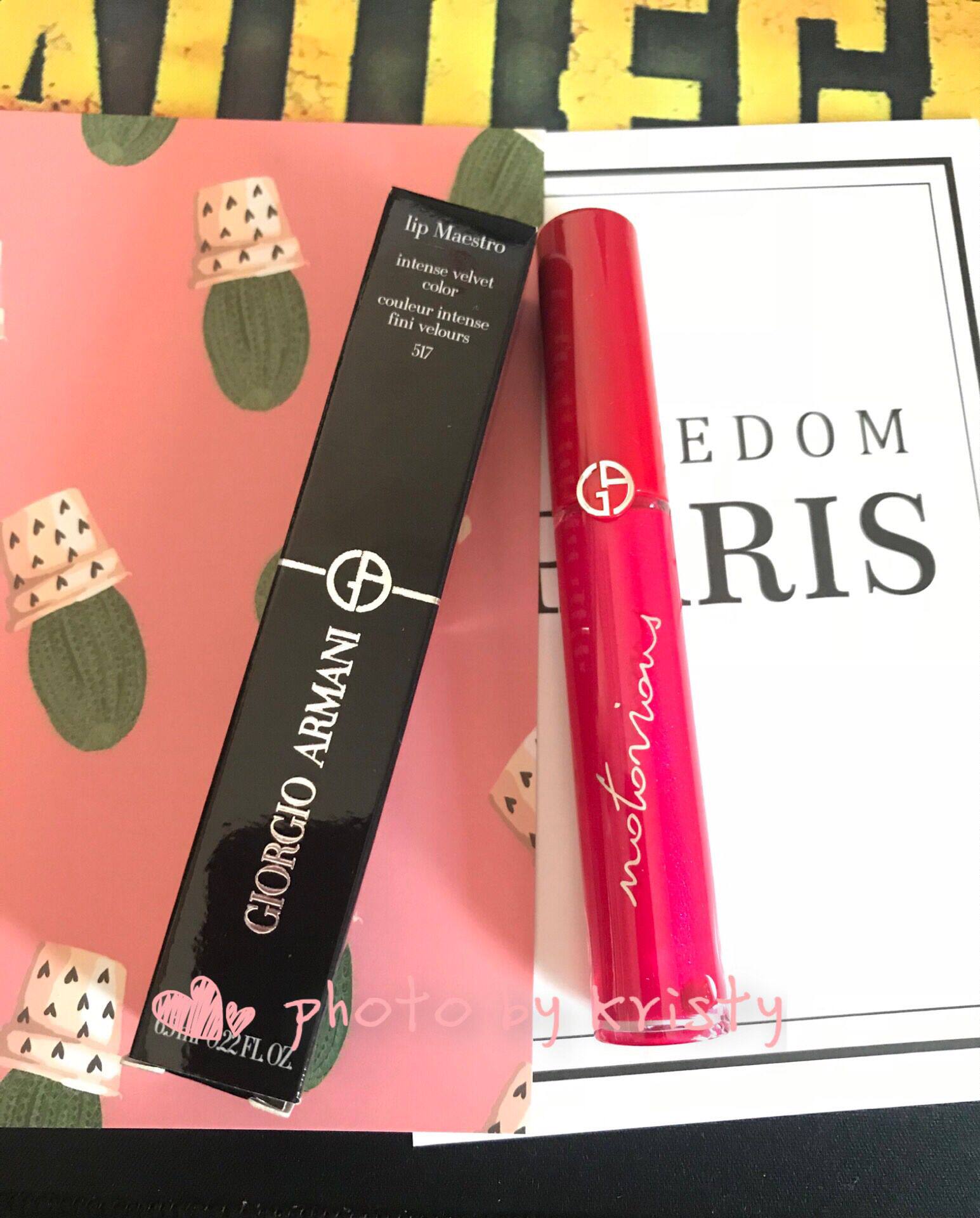 国内现货 阿玛尼丝绒哑光唇釉红管签名限量款 517 518