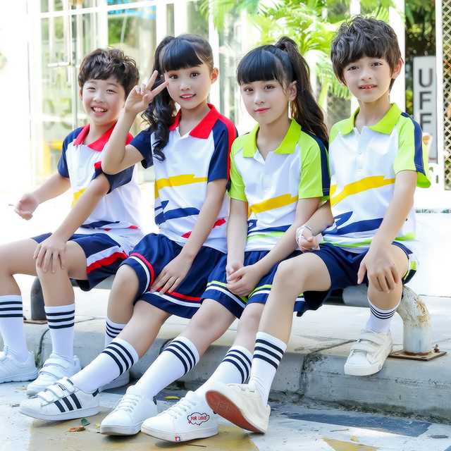2019新款中小学生校服夏装套装运动男童女童初中学生短袖班服定制