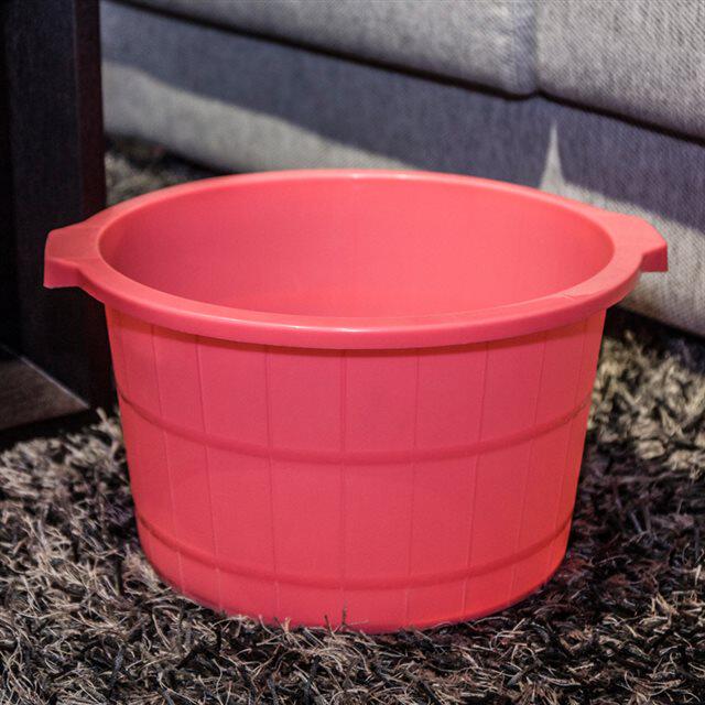 加厚洗脚盆 养生按摩桶洗脚水桶彩色加厚红色按摩足浴店洗脚盆