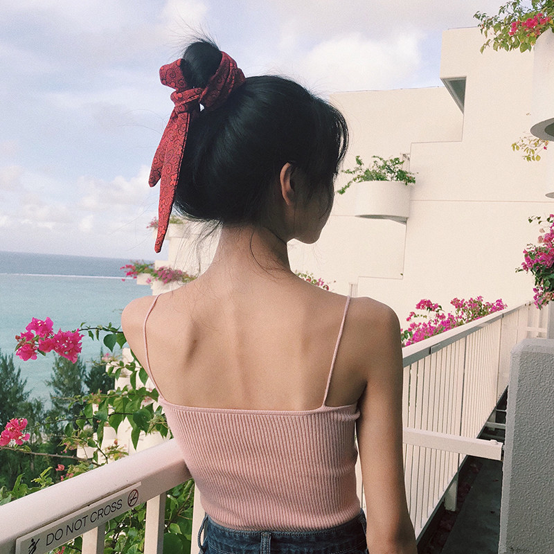 范智乔 新款内搭针织吊带修身露背细肩带性感