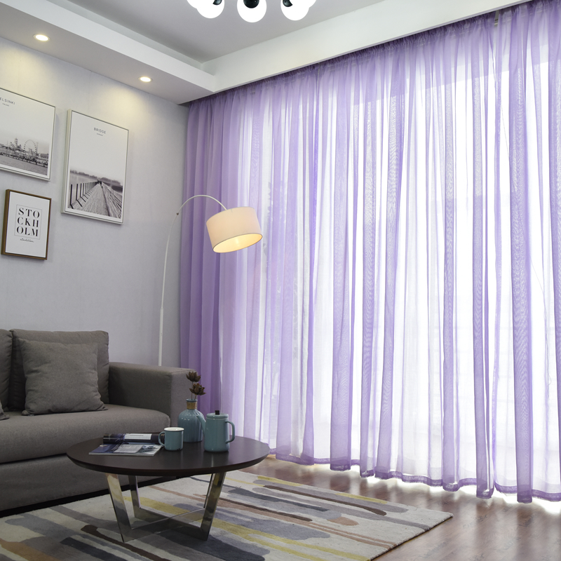 白色窗帘布 遮光_定制白色白纱布料ins风阳台纱北欧客厅纱半遮光窗帘