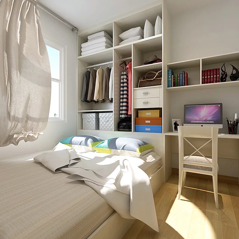 整体卧室书柜书桌衣柜榻榻米床定制 多功能连体