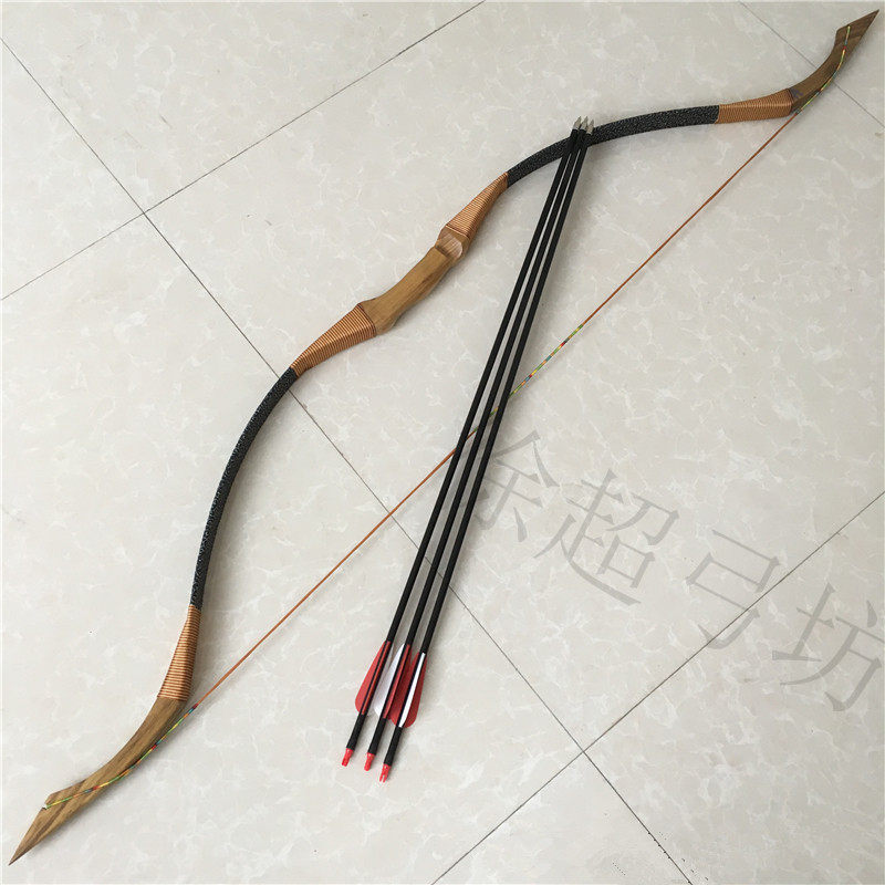 热销传统弓箭_传统玻片猎弓(有箭台)传统弓反曲弓弓箭成人弓箭练习弓