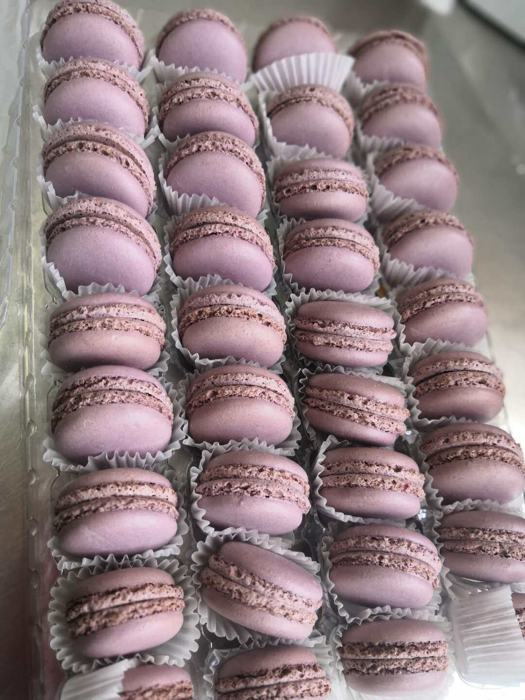 紫色马卡龙饼胚 无夹心法式马卡龙甜点 婚礼蛋糕装饰甜品台点心
