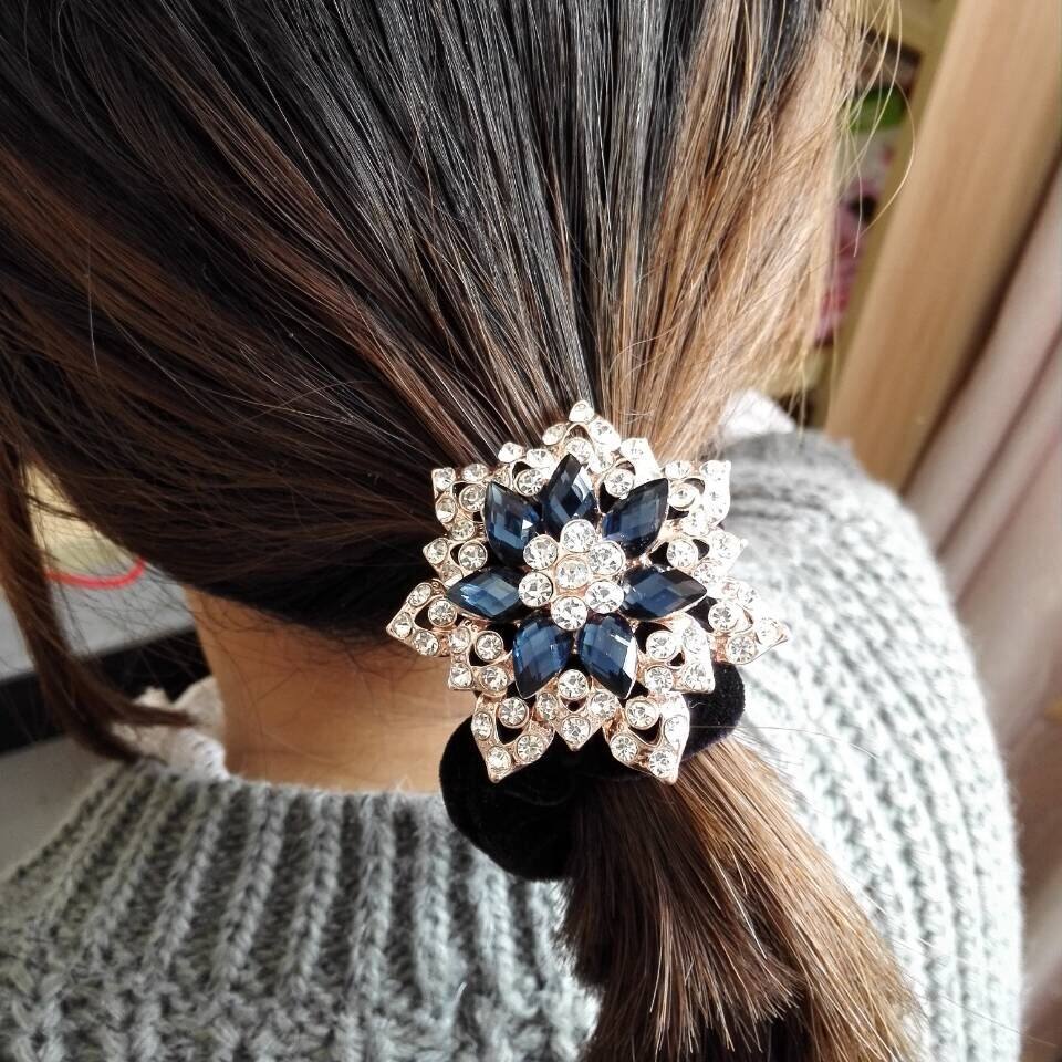 发饰韩式水钻绒布圈头绳日韩发圈扎头发饰品马尾皮筋发绳头饰优惠券