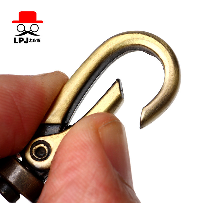 龙虾扣diy手工皮革皮具箱包五金配件侧压龙虾钩钩平尾圆环钥匙扣