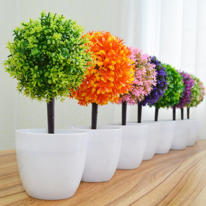 绿植物假花盆栽摆件樱雪球桌面小盆景咖啡馆店铺客厅装饰摆设 价格