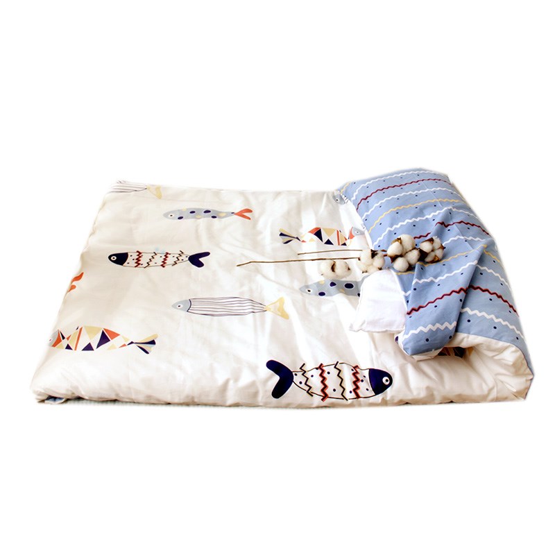 婴幼儿纯棉卡通防螨棉垫褥子婴儿床适用棉花床