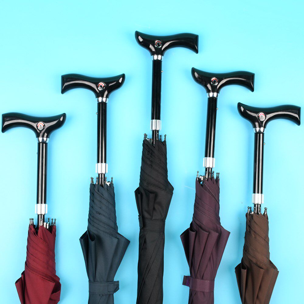 可调节老人拐杖伞大长柄手杖礼品伞多功能防滑登山雨伞结实拐扙伞