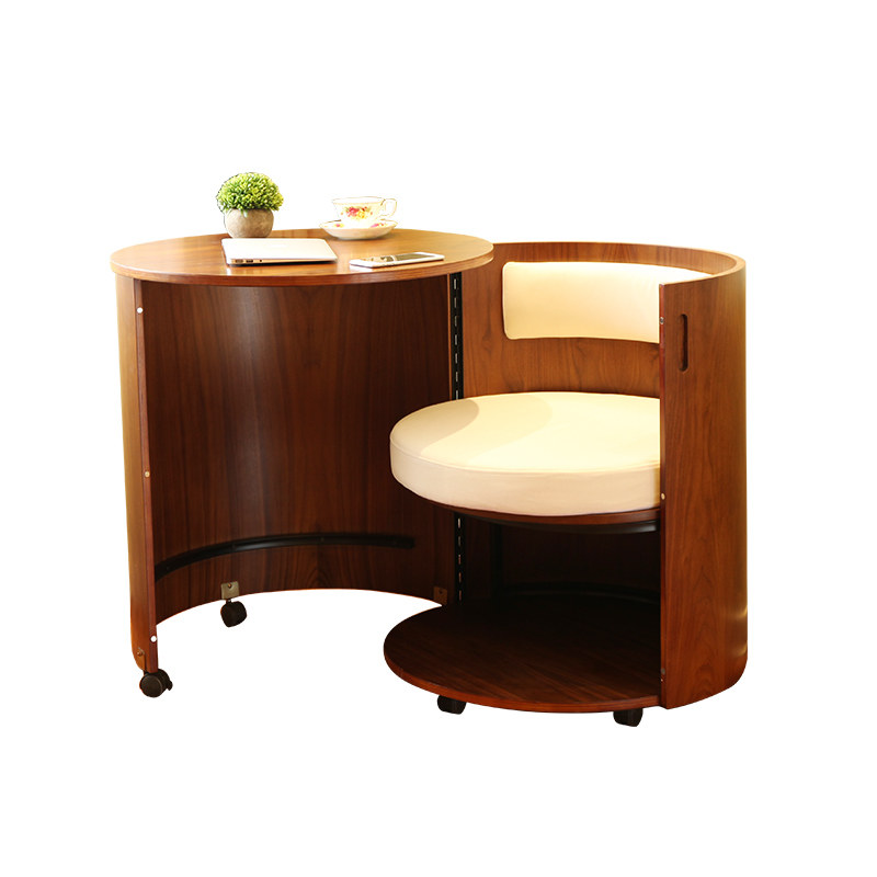 宜家多功能卧室旋转实木书桌