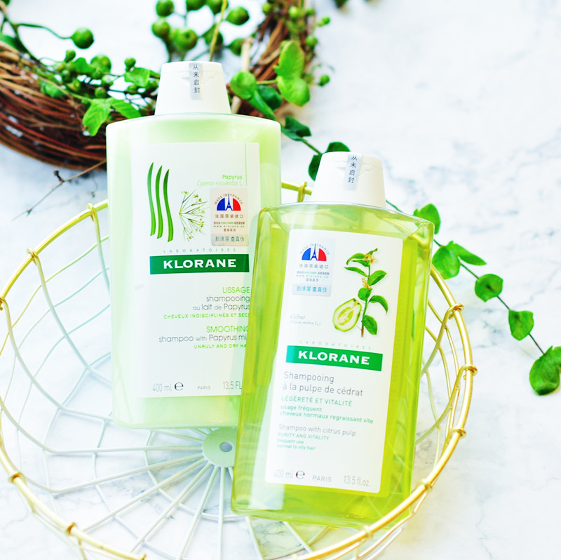 法国klorane康如洗发水温和无硅油燕麦亚麻玉兰石榴芒果芍药400ml